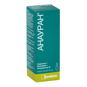 Анауран капли ушные 25мл (Zambon SPA)