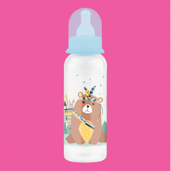 Бутылочка (Lubby) 250мл (11466/12021) классич с цветным рис с/с (ООО"Компания К"))