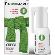 Граммидин спрей 0,06мг + 0,1мг/доза (112 доз) (валента фармацевтика)