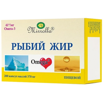Рыбий жир пищевой 100 капс (Мирролла)(БАД)
