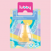 Соска (lubby) латексная m (средний поток, 2-5 мес) №2 (15158) (голд лист)