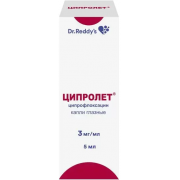 Ципролет капли глазные 3мг/мл 5мл (dr reddy's)