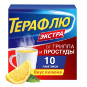 Терафлю экстра порошок от гриппа и простуды лимон №10 (delpharm)