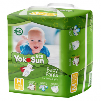 YokoSun Eco детские подгузники-трусики 6-10кг №14 (М) (YokoSun) YokoSun Eco детские подгузники-трусики 6-10кг №14 (М) (YokoSun)
