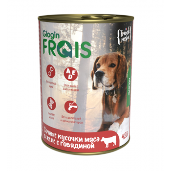 Frais Holistic д/собак Мясные кусочки Говядина ж/б 420г Frais Holistic д/собак Мясные кусочки Говядина ж/б 420г