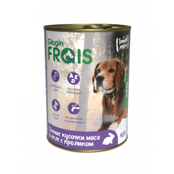 FRAIS HOLISTIC Ж/Б Д/СОБ.МЯСН.КУС.КРОЛ.(8981) 12*1 420г