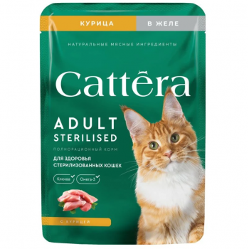 Cattera кошек Курица в желе пауч 75г